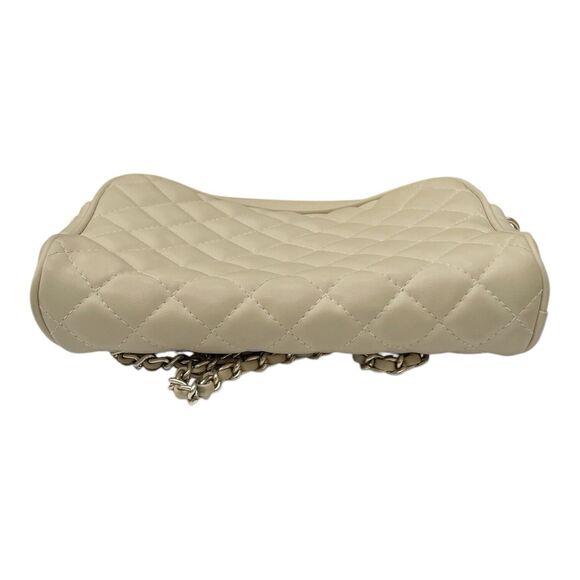 Vintage Jennifer Moore Crossbody Quilted Cream Handbag Gold Chain  10"X2.75”X7” - Picture 4 of 12